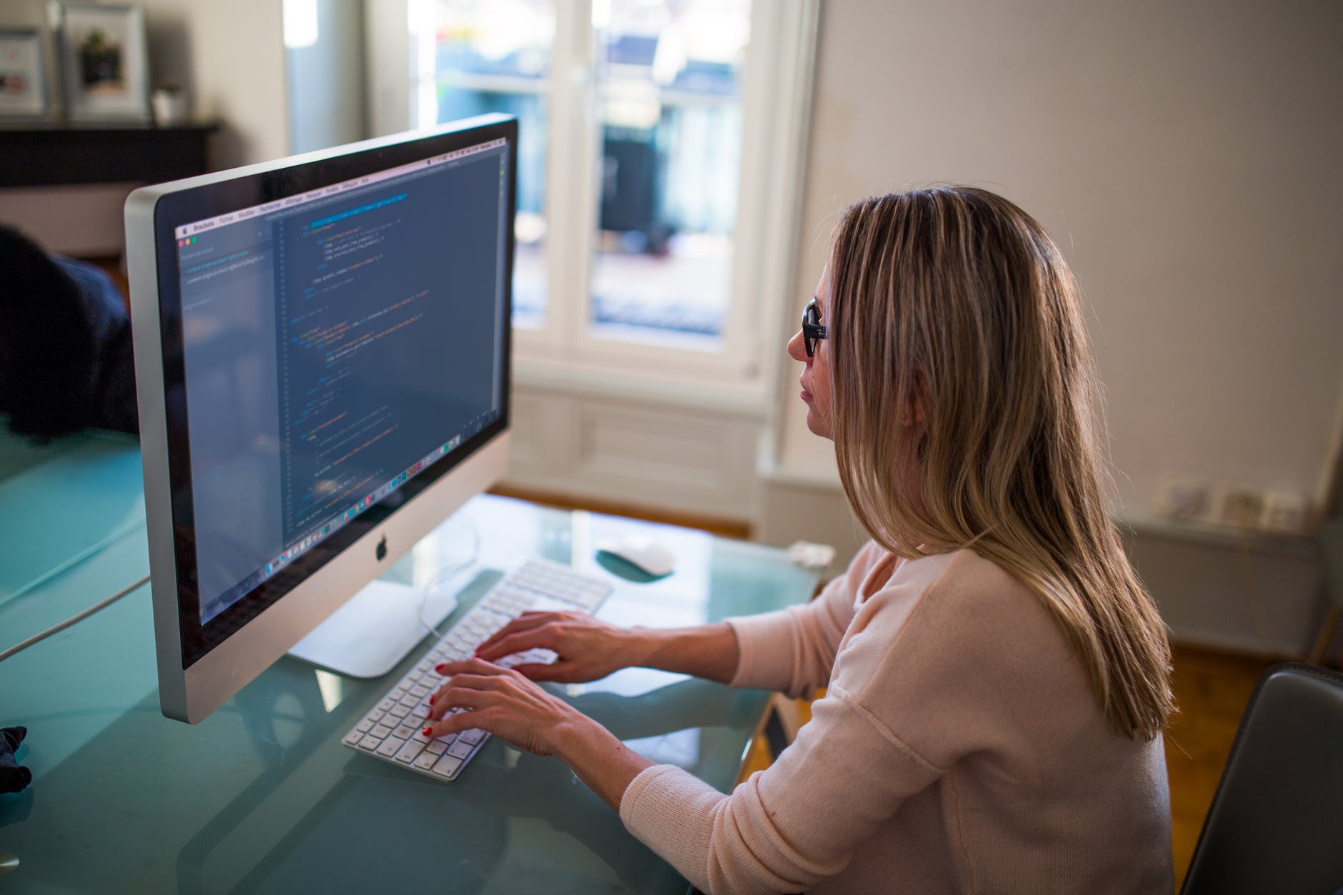 marketing woman office working