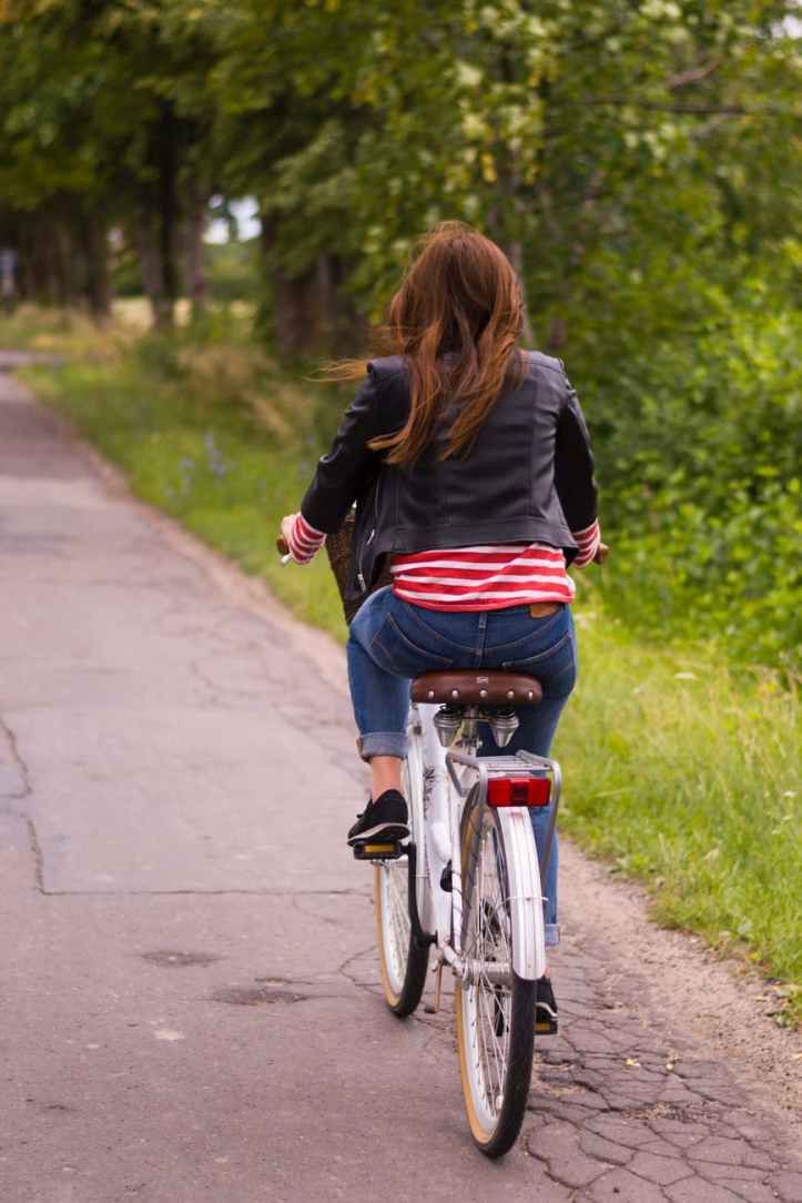 woman riding bicycle