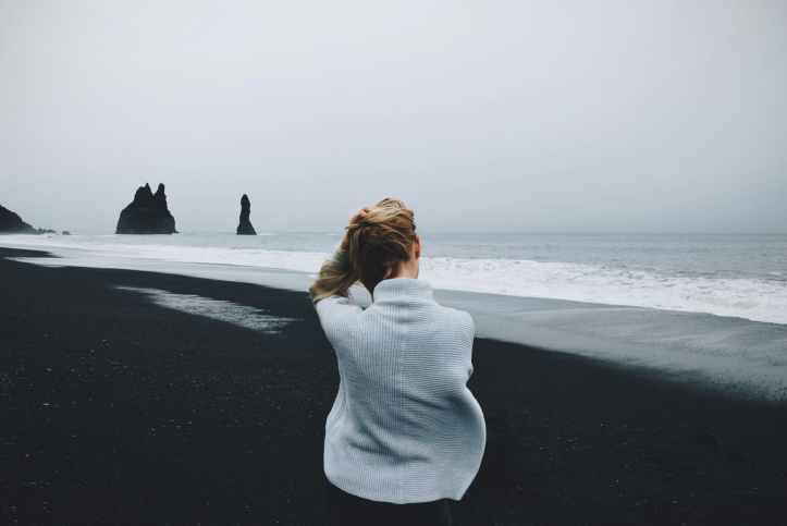 adult back view beach calmness