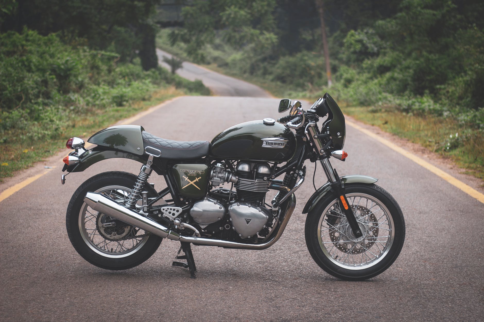 motorcycle in the middle of the road