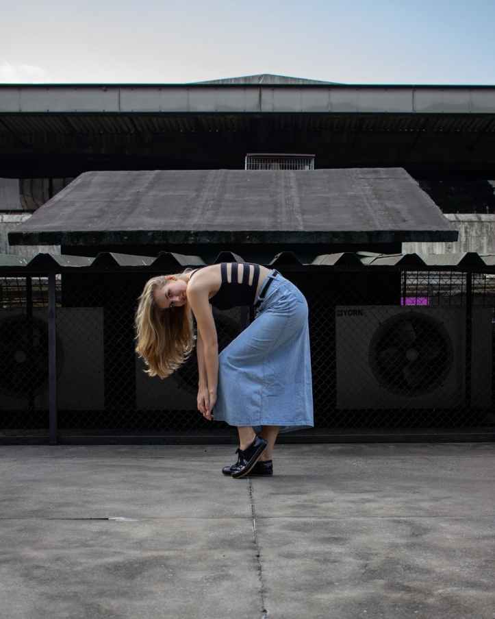 woman bending down