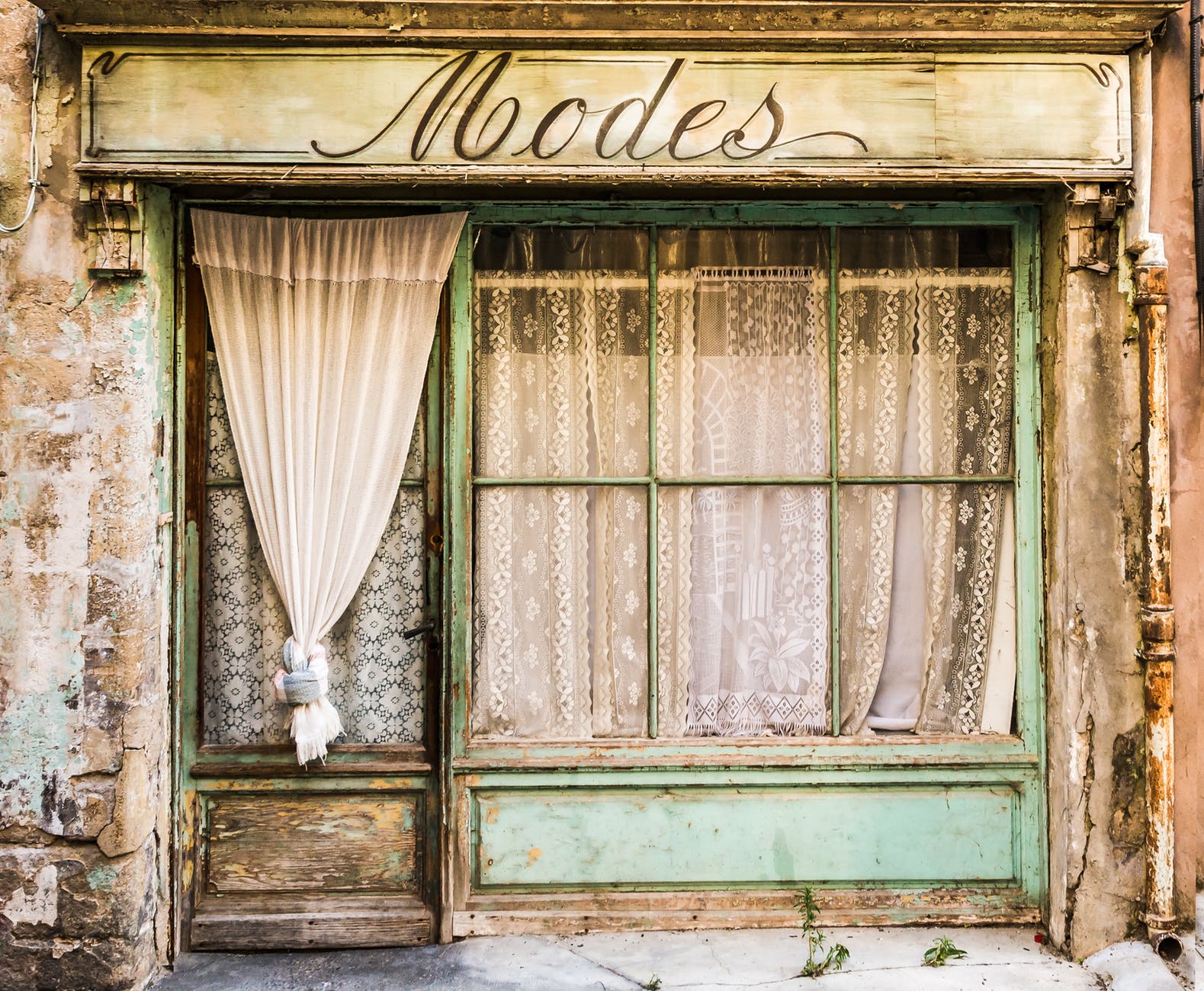 blue and white wooden modes store